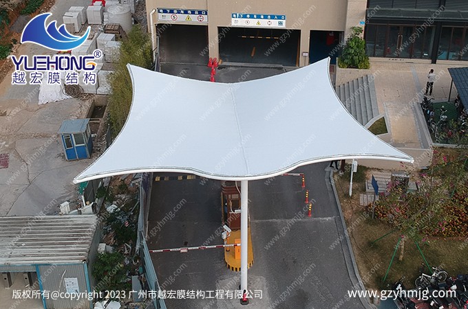 廣東廣州停車場出入口收費站膜結構頂棚案例
